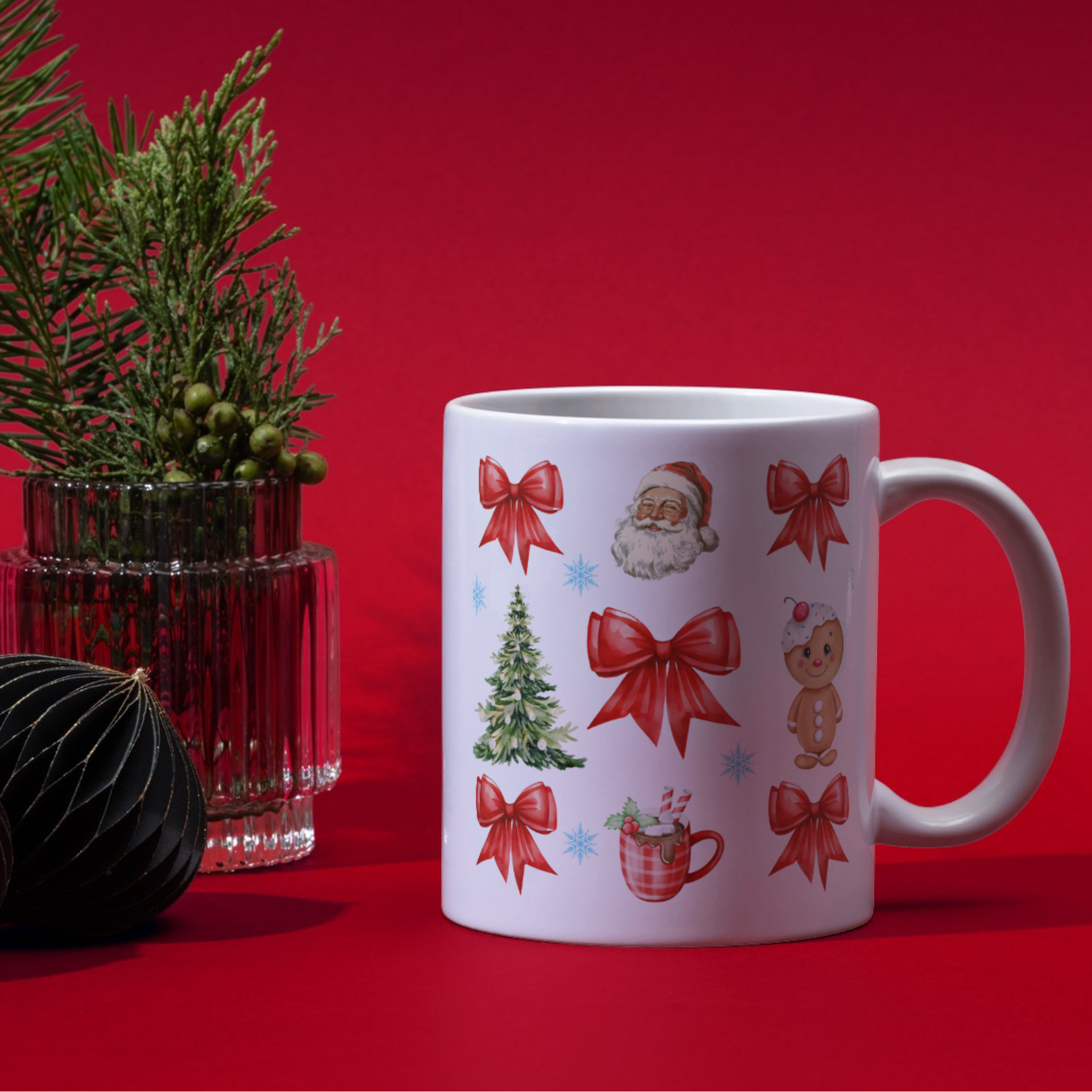 Festive Christmas Collage Mug